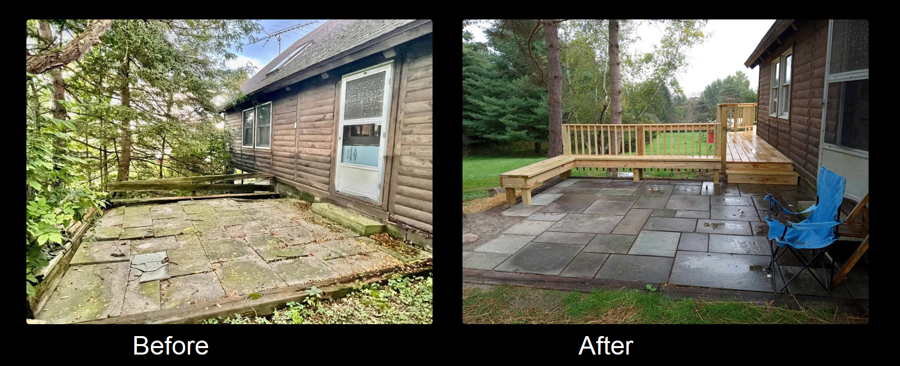Picture before after of job 
